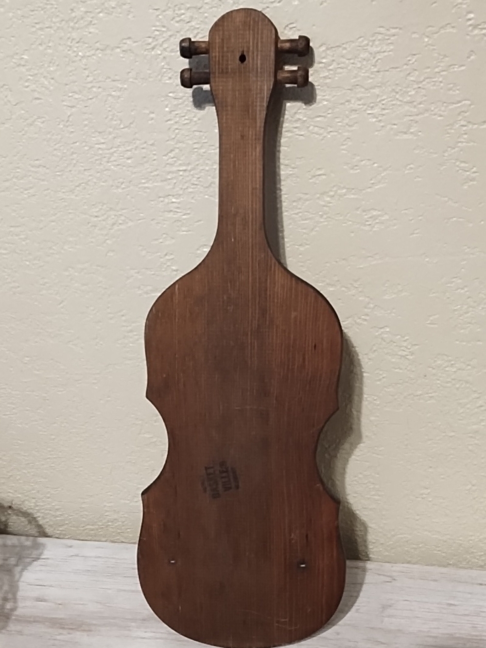 Wooden Violin-Shaped Wall Shelf Holder - Dark Brown - Picture 8 of 16